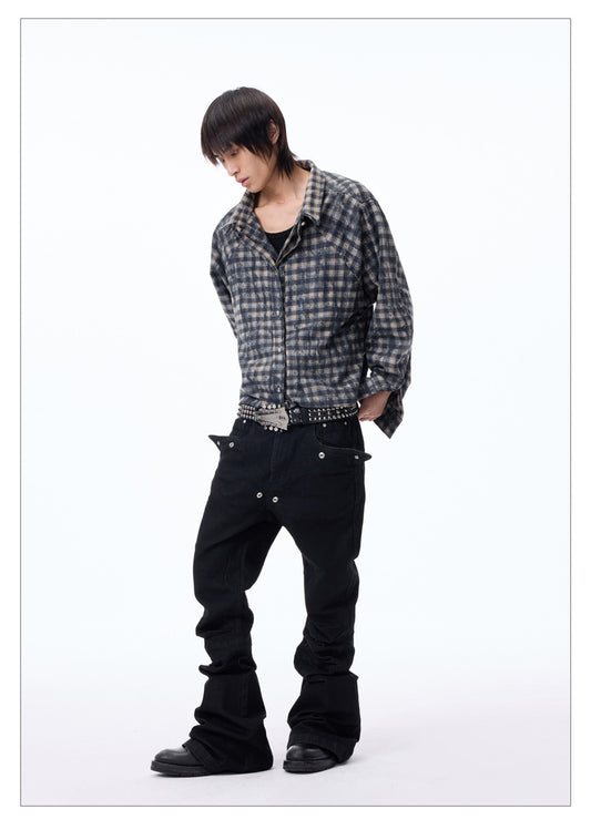 Patchwork Texture Check Shirt