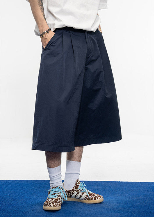 Gathered Relaxed-Fit Casual Shorts