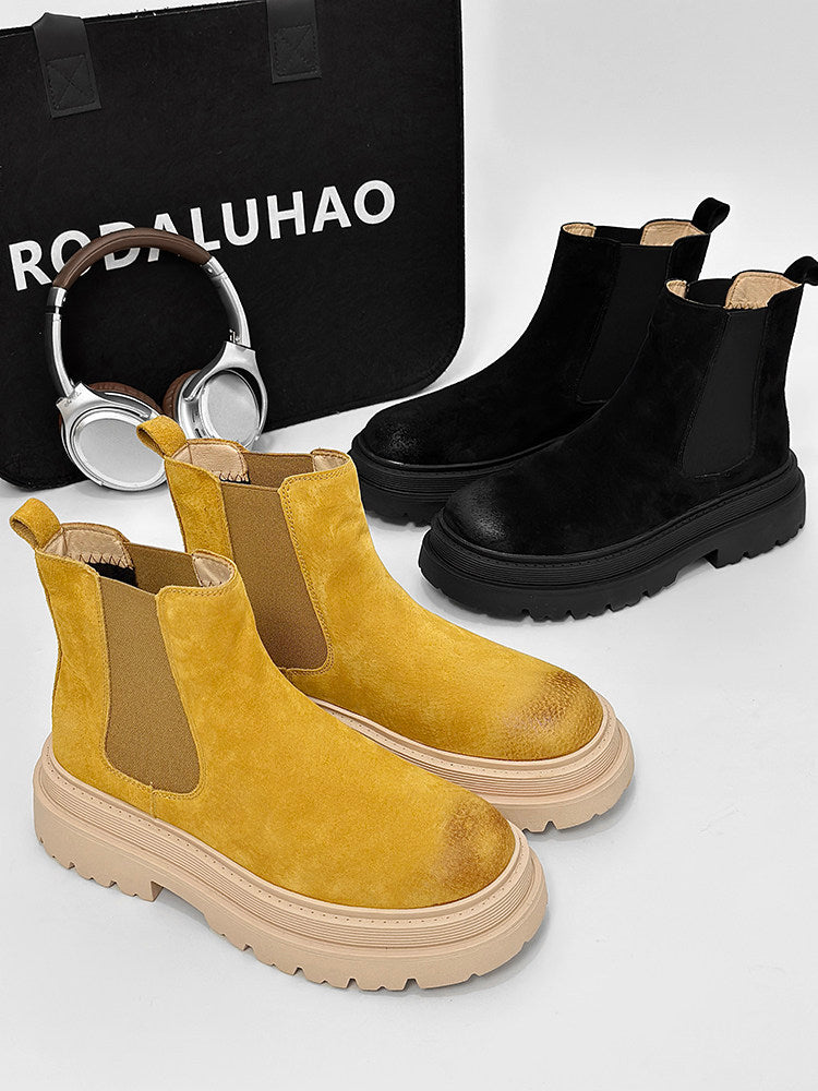 Suede Side Gore Thick Sole Short Boots