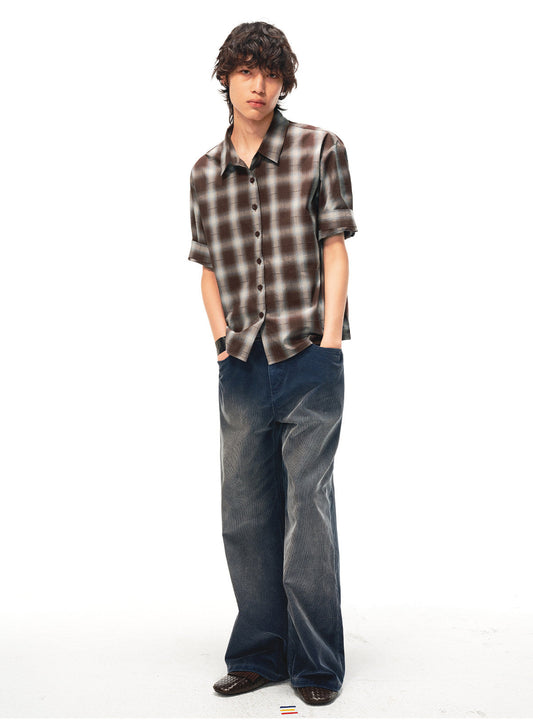 Checkered Shirt with Detachable Belt