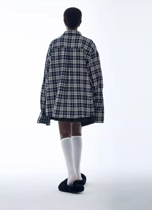 Original design checkered casual shirt