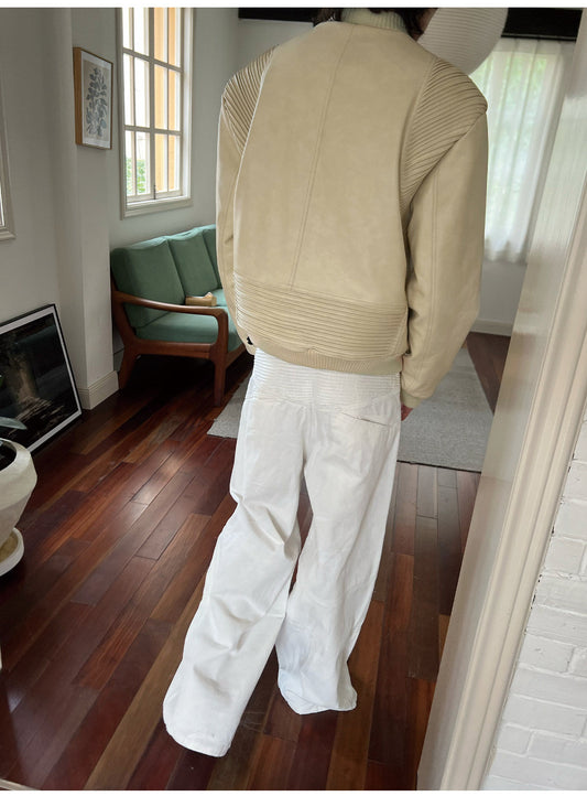 Coated and Waxed Casual Pants