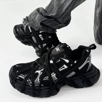 Decorative String Design Sporty Sneakers