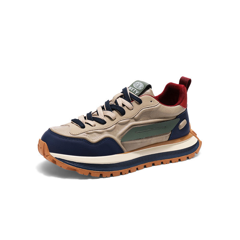 Color-Block Panel Trail Lace-Up Sneakers