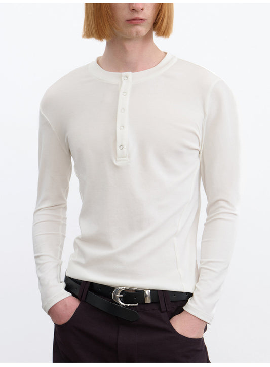 Multicolor Slim-Fit Henley T-Shirt