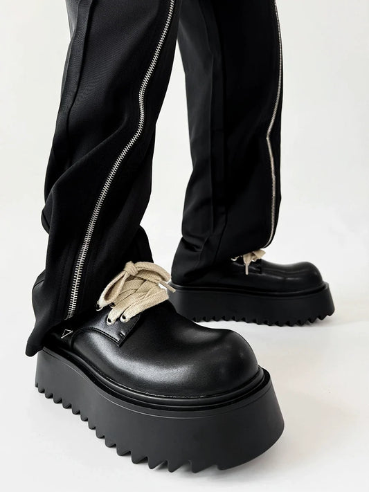 Chunky Leather Round-Toe Shoes