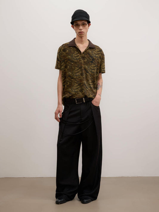 Drapey Pleated Wide Leg Trousers