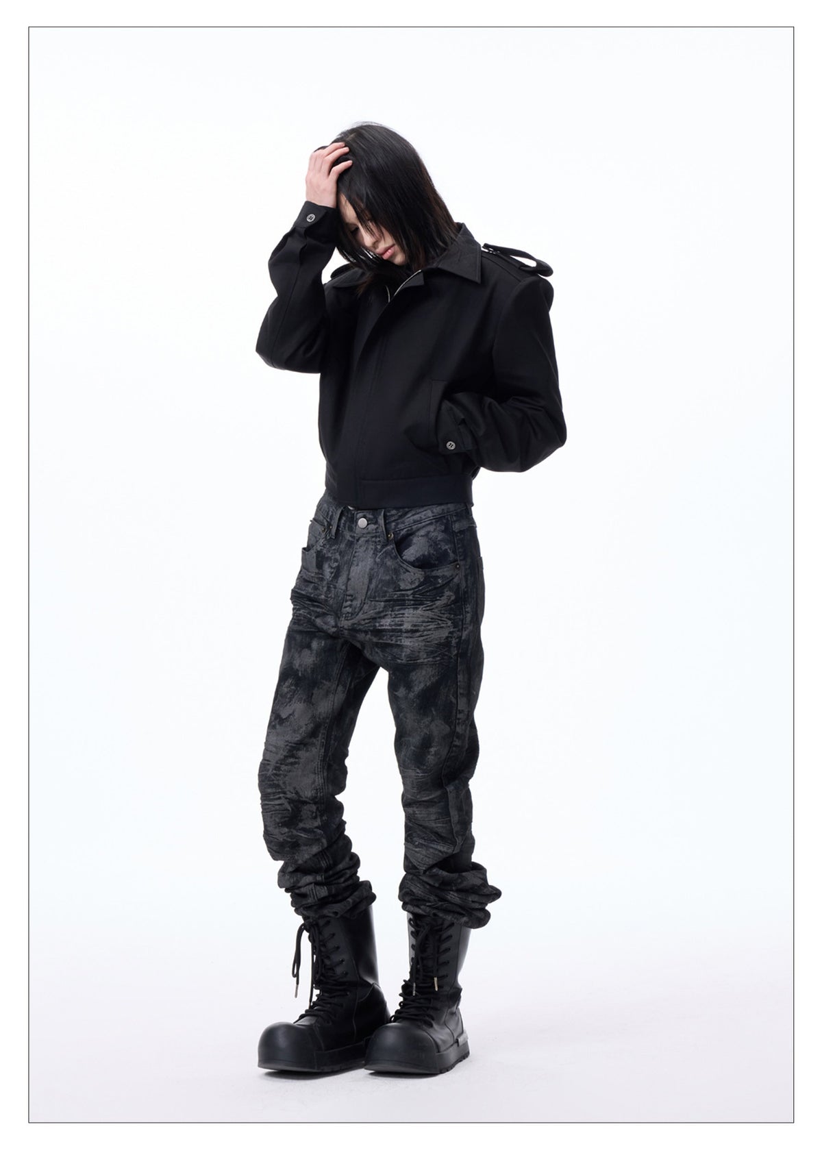 Glitter Skinny Slim Fit Black Jeans