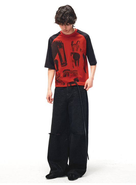 Raglan-Print T-Shirt