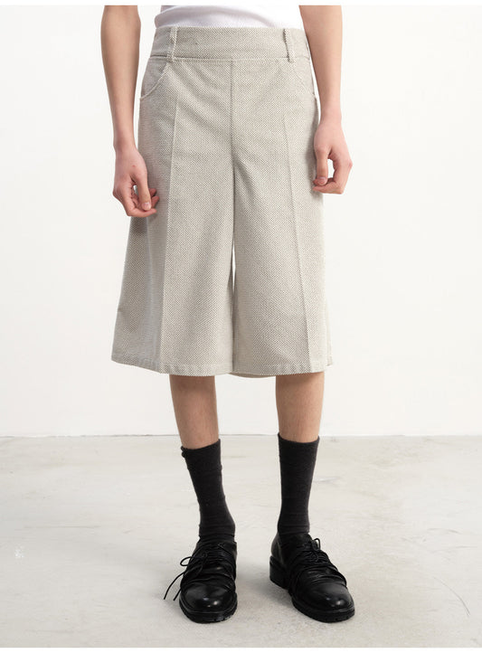 Woven Towel Fabric A-Line Shorts
