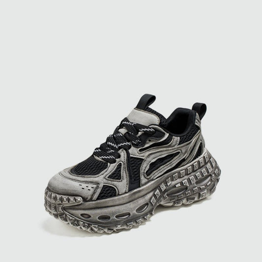 Platform Wear-Resistant Lace-Up Sneakers WN23500