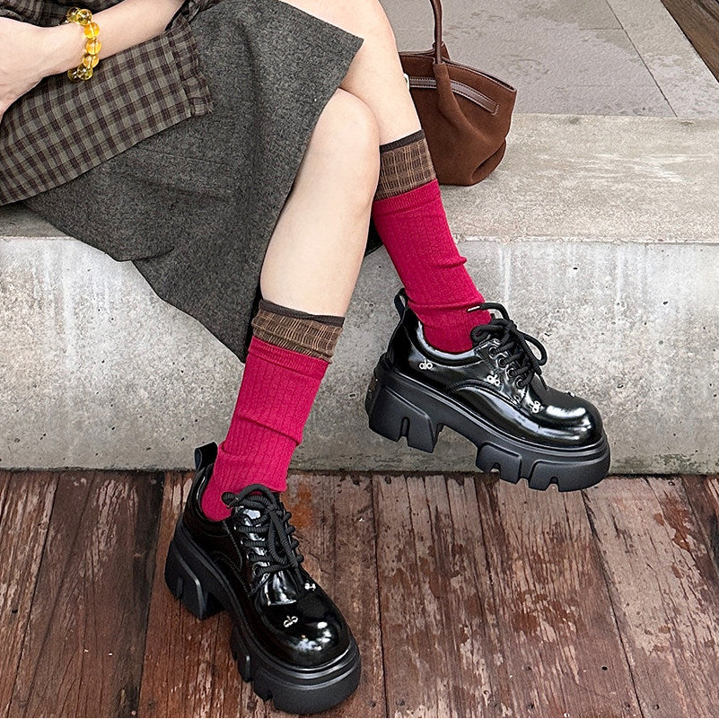 Platform Chunky Sole Lace-Up Shoes