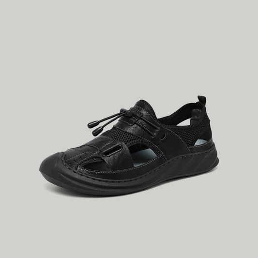 Cut-Out Mesh Panel Slip-On Sandals WN23463