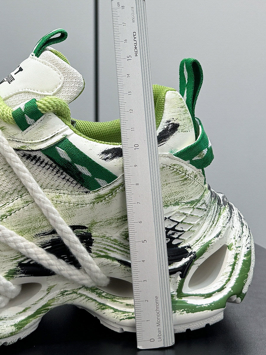 Paint Splash Rope Lace Chunky Sole Sneakers