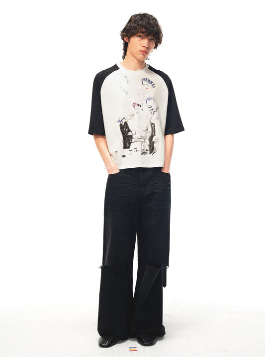 Raglan-Print Quick-Dry T-Shirt