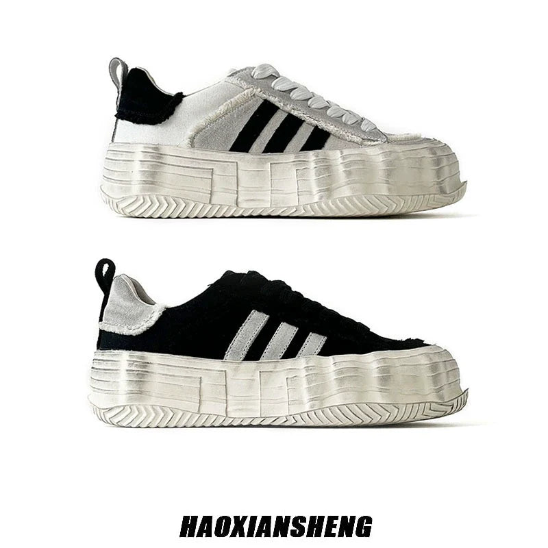 Washed Trainer-Inspired Canvas Sneakers