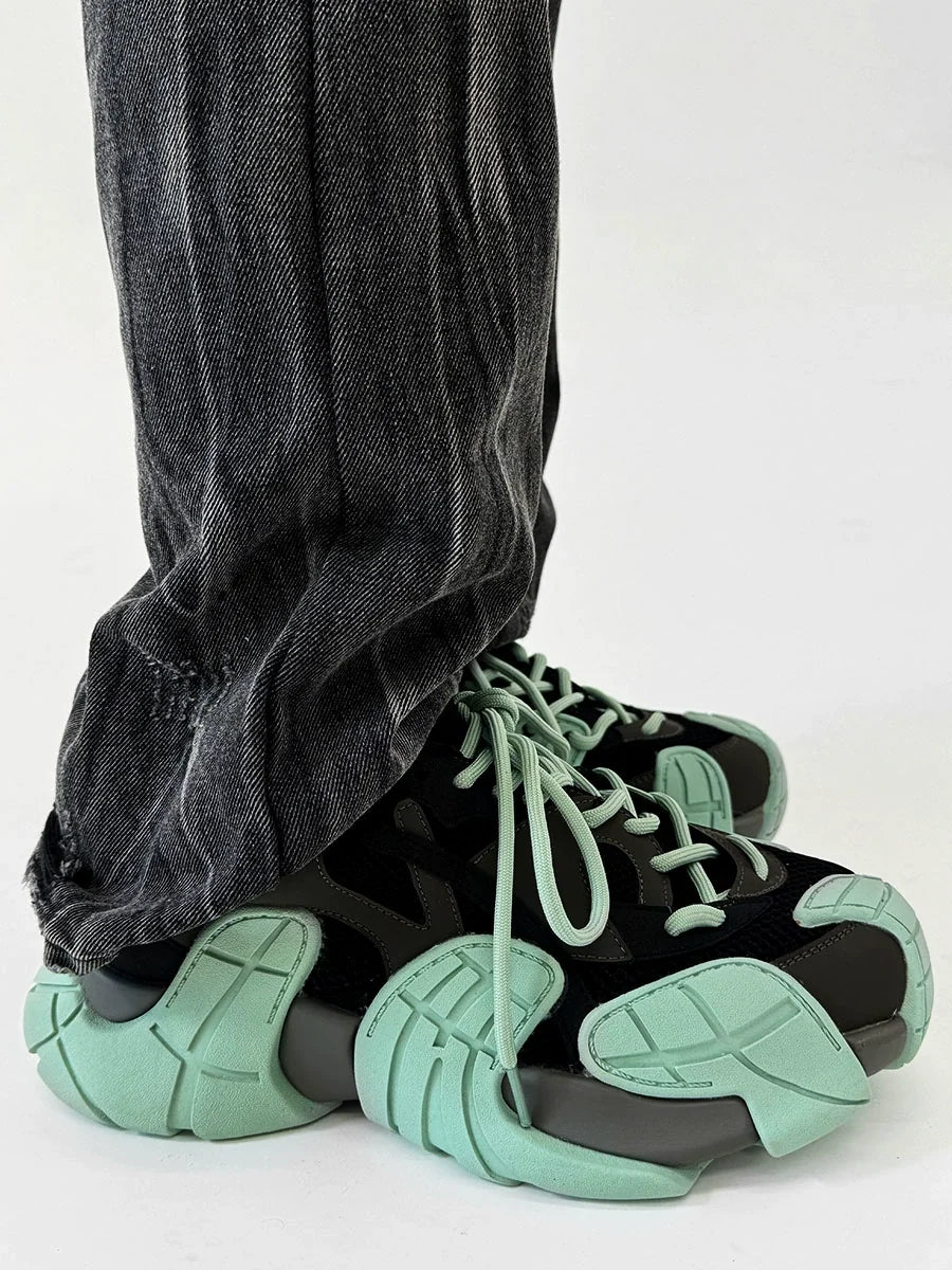 Chunky Sole Mesh Design Large Toe Shoes