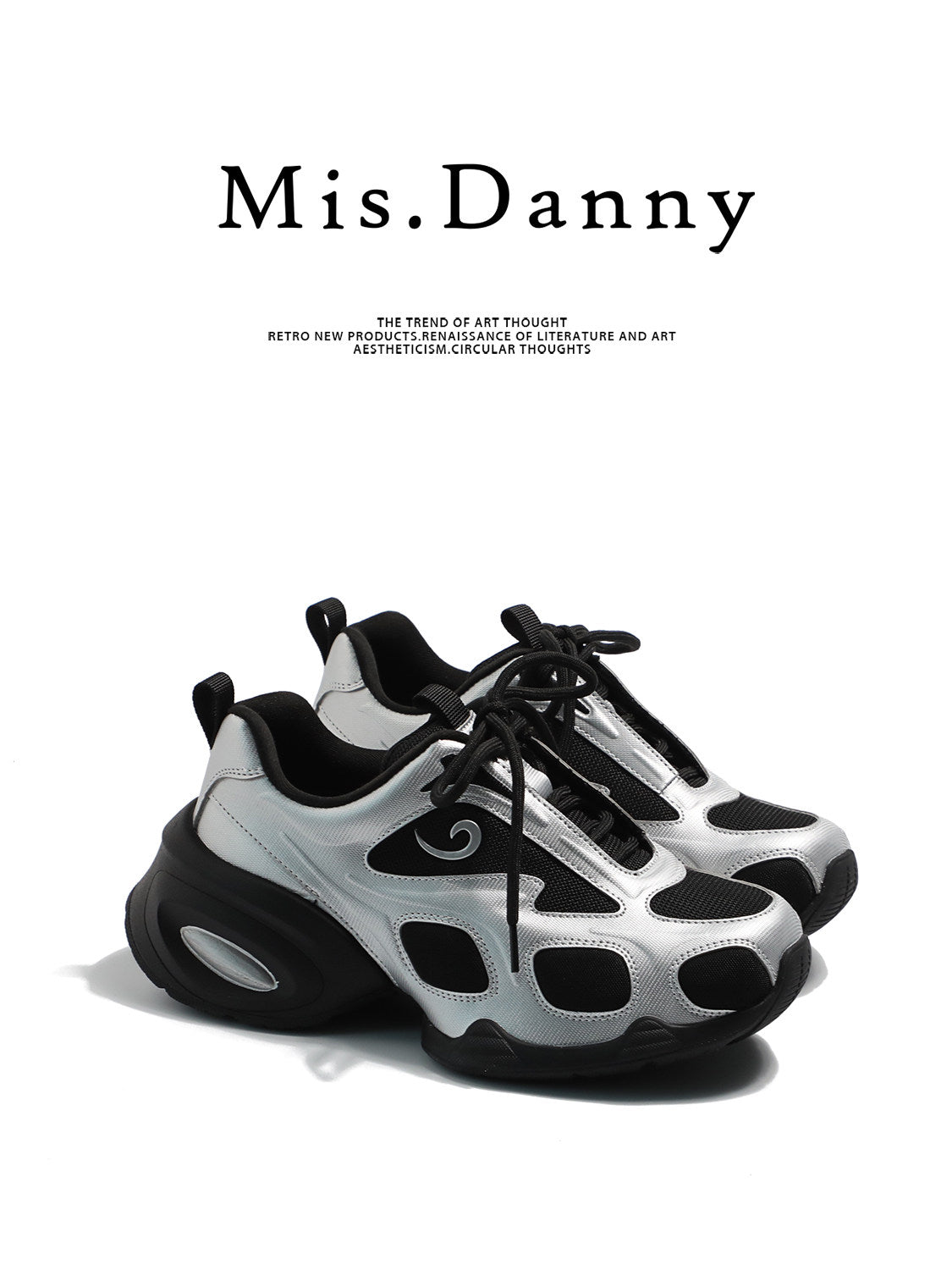 Mesh Panel Chunky Lace-Up Sneakers