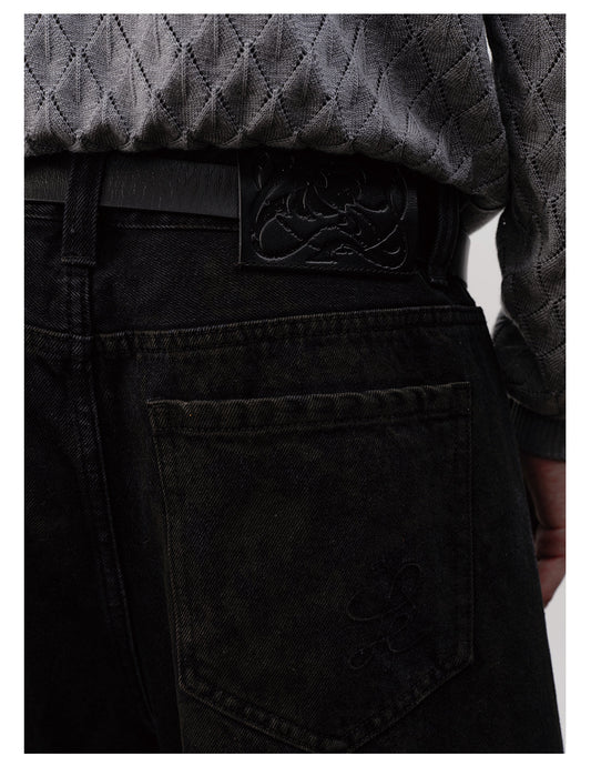 Washed black jeans
