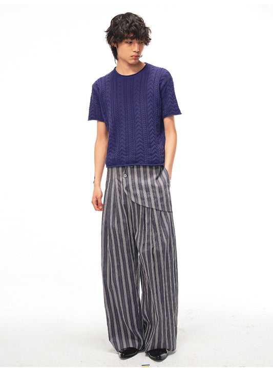 Casual Pants with Curved Side Panels