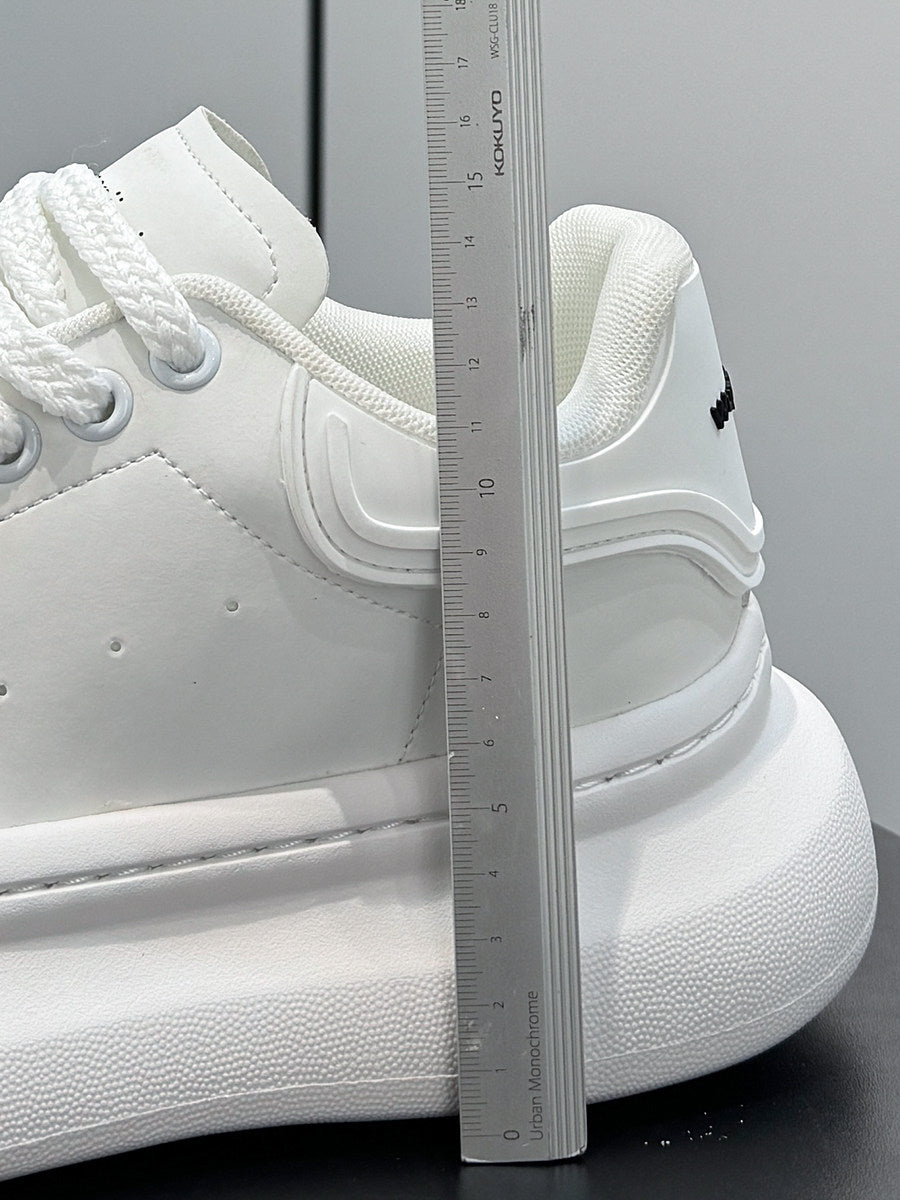 Round-Toe Platform Lace-Up Sneakers