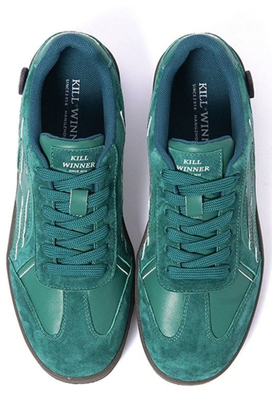 Emerald Green Retro Trainer Sneakers