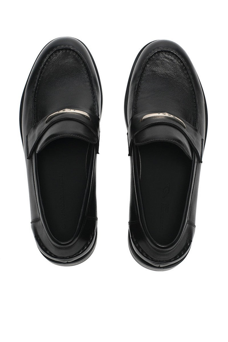 Croc-Embossed Leather Loafers