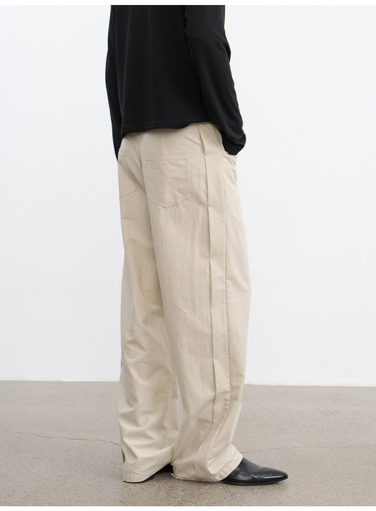 Casual Pants with Side Ribbing