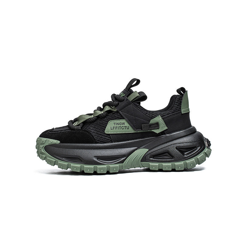 Color-Block Panel Trail Lace-Up Sneakers
