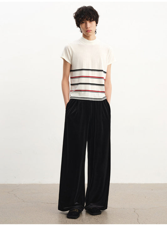 Velvet Pleated Casual Pants