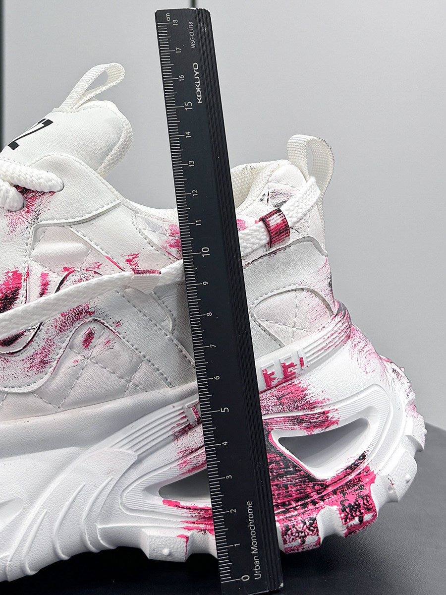 Paint Splash Air Sole Chunky Sole Sneakers