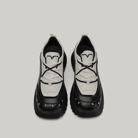 Rivet Non-Slip PU Leather Lace-Up Shoes WN23532