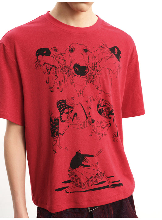 Dog-Print T-Shirt