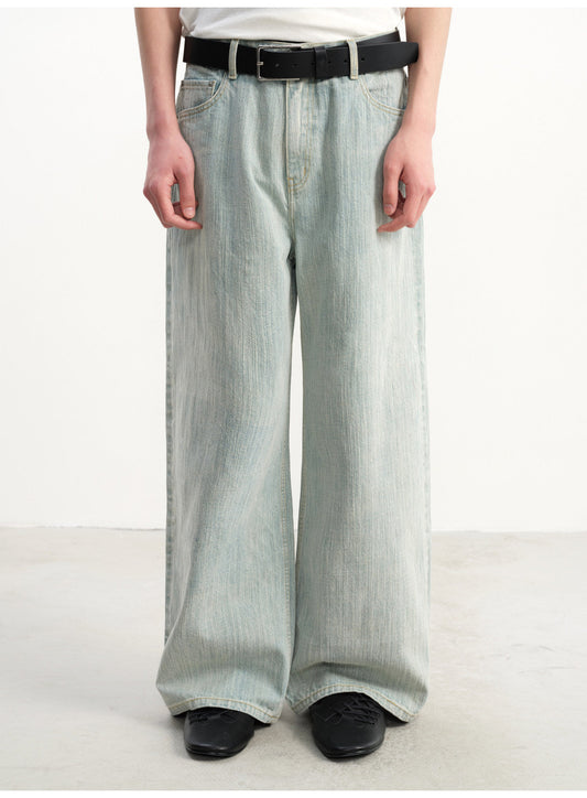 Bamboo-Print Denim Pants