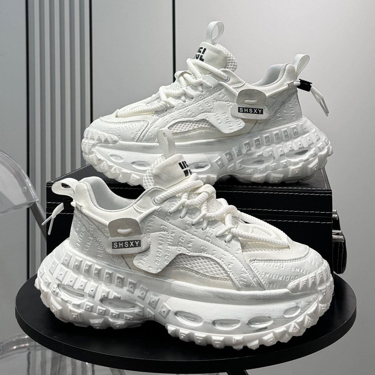 Emboss Rope Thick Sole Dad Sneakers