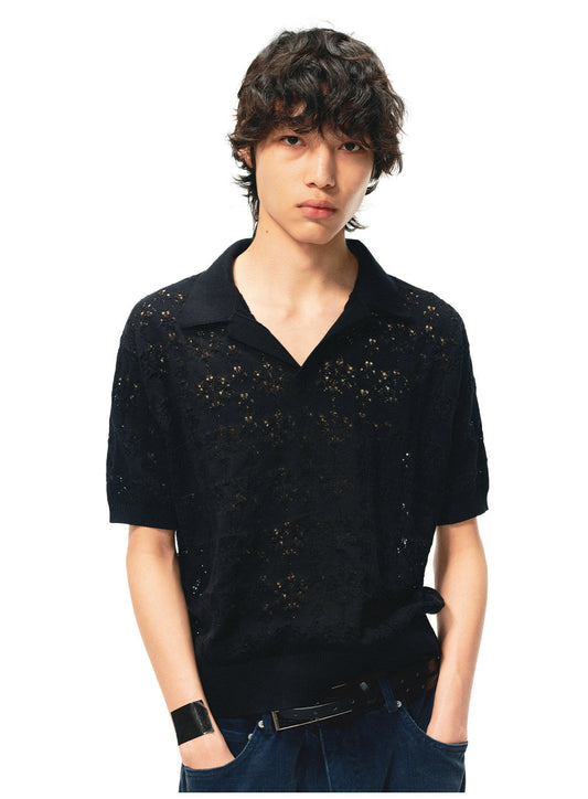 Openwork Polo Shirt