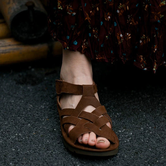 Brown Leather Fisherman Sandals