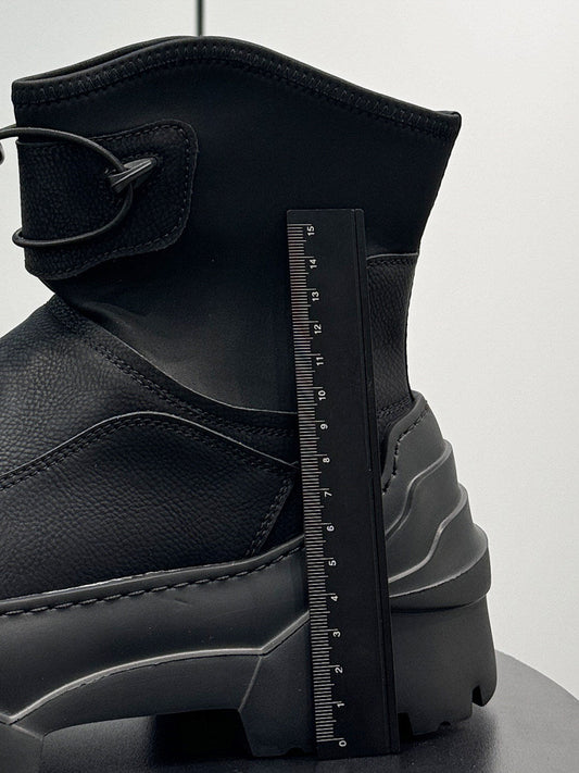 Drawstring Platform Thick Sole Short Boots WN24646