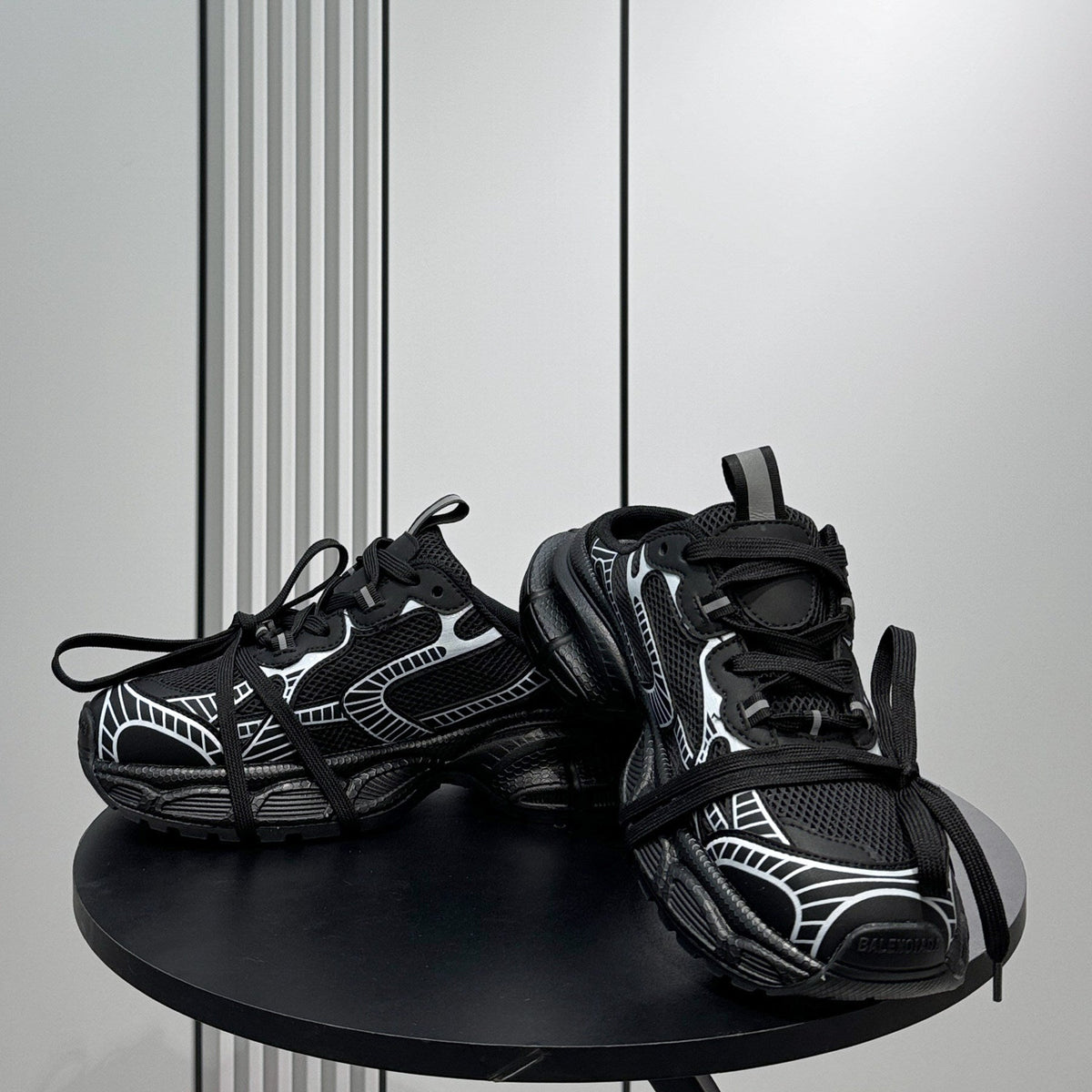 Metallic Panel Rope Lace Slip-On Shoes