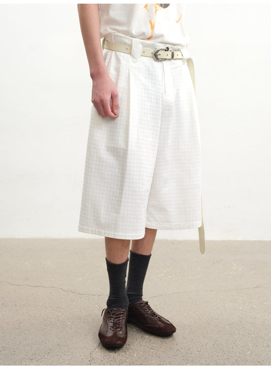 Houndstooth Gathered Shorts
