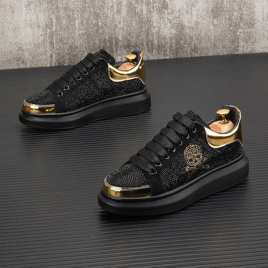 Rhinestone Skull Platform Sneakers WN24757
