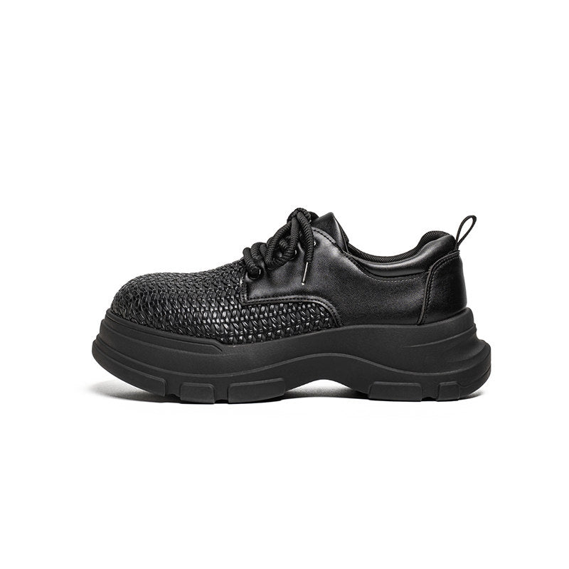 Platform Round Toe Lace-Up Shoes
