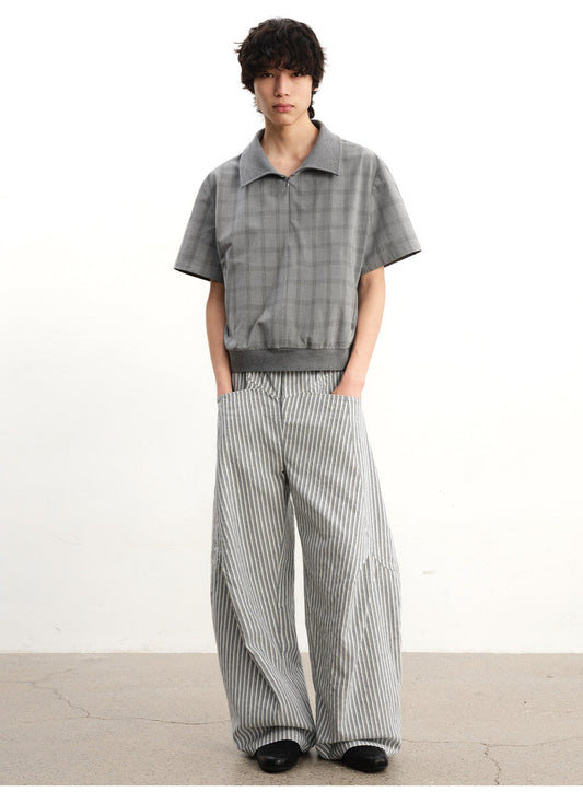Half-Zip Checkered Shirt