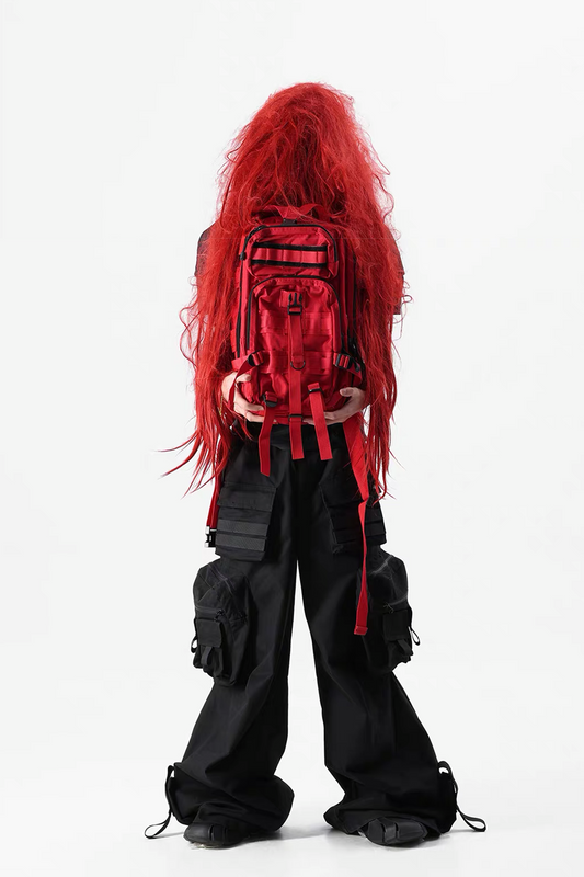 VANGUARDIA Multi-Pocket Flare Cargo Pants