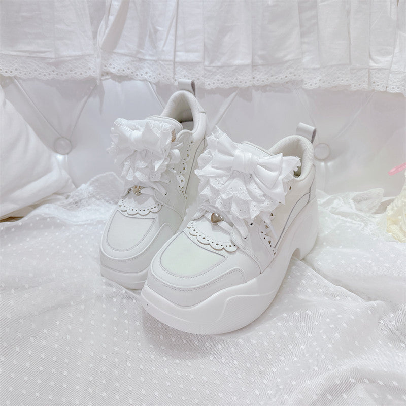 Leilei Lace Bow Platform Shoes