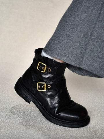 Double Buckle Lamb Boots