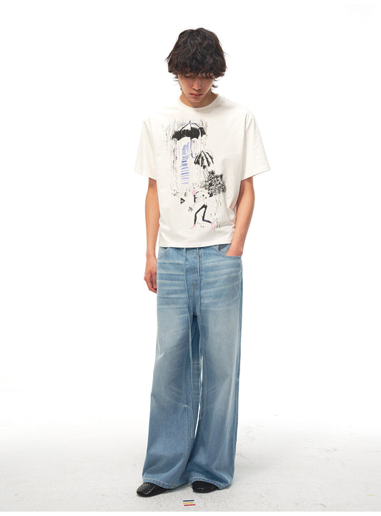 Lightweight and breathable digital direct-print T-shirts