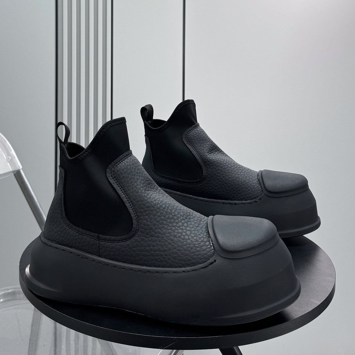 Side Gore Platform Chunky Sole Short Boots