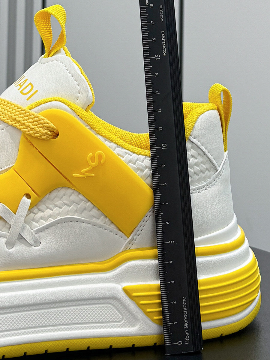 Panel Platform Thick Sole Sneakers