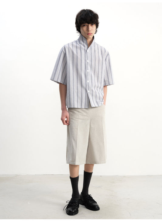 Woven Towel Fabric A-Line Shorts